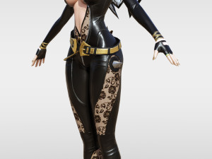 Sexy Non Warrior with Rig 3Dモデル