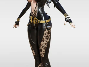 Sexy Non Warrior with Rig 3D Model