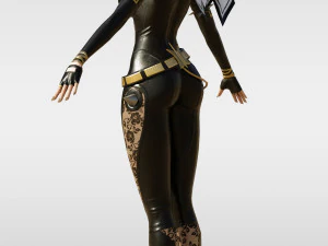 Sexy Non Warrior with Rig 3D Model