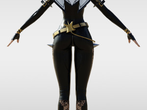 Sexy Non Warrior with Rig 3Dモデル
