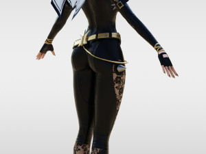 Sexy Non Warrior with Rig 3Dモデル