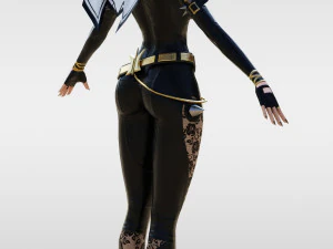 Sexy Non Warrior with Rig 3D Model