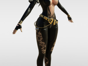 Sexy Non Warrior with Rig 3Dモデル