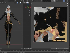 Sexy Non Warrior with Rig 3D Model