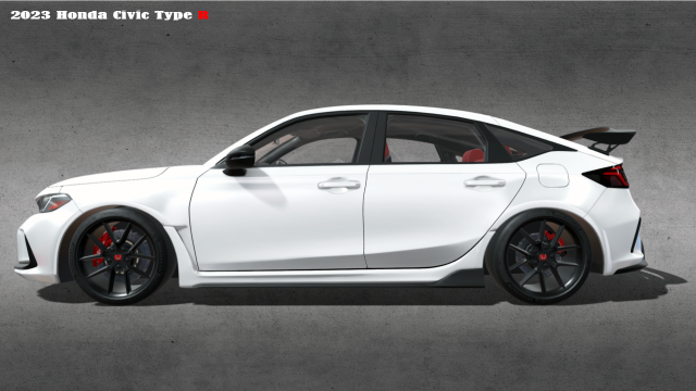 2023 Honda Civic Type-R 3D Model .c4d .max .obj .3ds .fbx .stl .blend 