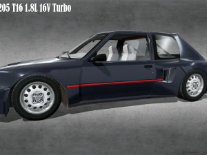 Peugeot 205 T16 18L 16V Turbo 3D Model