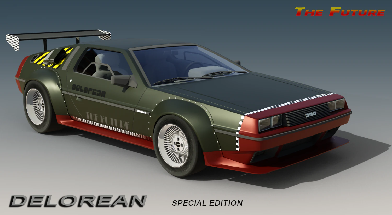 DMC DeLorean Special Wide Edition 3D Model .c4d .max .obj .3ds .fbx .stl .blend