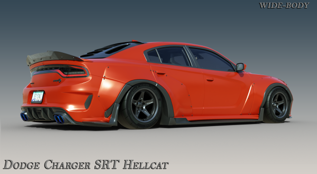 Dodge Charger SRT Hellcat Extra Widebody 3D Model in Sport Cars
