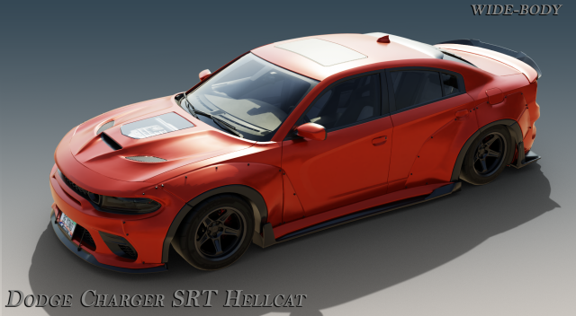 Dodge Charger SRT Hellcat Extra Widebody 3D Model in Sport Cars