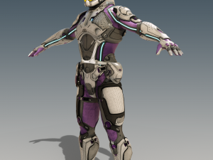 Male Armor Suit realistic and fully Rigged Model 3D