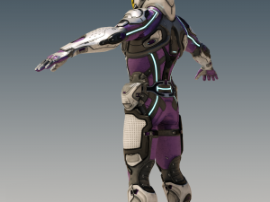 Male Armor Suit realistic and fully Rigged Model 3D