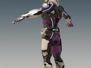 Male Armor Suit realistic and fully Rigged 3D Model
