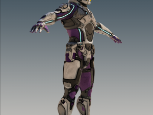 Male Armor Suit realistic and fully Rigged Model 3D