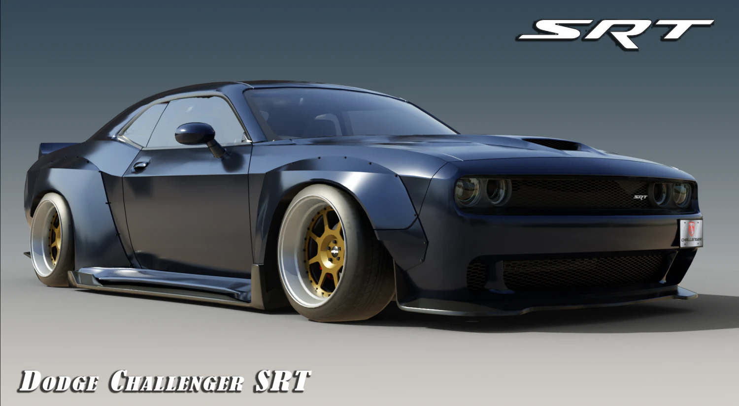 Dodge Challenger SRT Wide body kit 3D Model .c4d .max .obj .3ds .fbx .stl .blend 