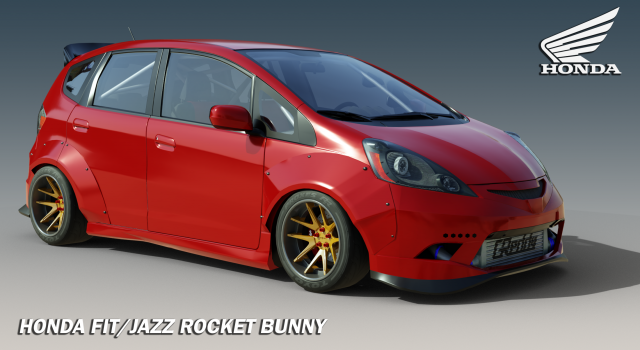 Honda Fit Jazz GE8 Rocket Bunny Modelo 3D .c4d .max .obj .3ds .fbx .stl .blend 