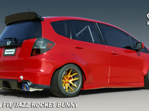 Coelhinho Foguete Honda Fit Jazz GE8 Modelo 3D