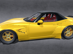 人気の Mazda Mx5 3DExport スポーツカー in 3Dモデル Kit Body Wide ウィッグ・エクステ