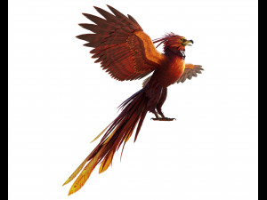 Phoenix Bird Rigged 3D Модель