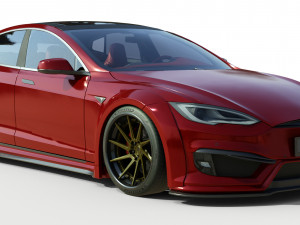 Tesla Model S Widebody Aerodynamic Kit 3D Модель