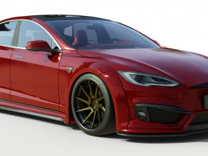 Tesla Model S Widebody Aerodynamic Kit 3D Model