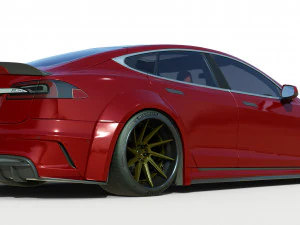 Tesla Model S Widebody Aerodynamic Kit 3D Model