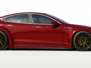 Tesla Model S Widebody Aerodynamic Kit 3D Model