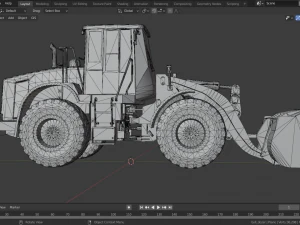 Bulldozer Loader Machine 3D Model