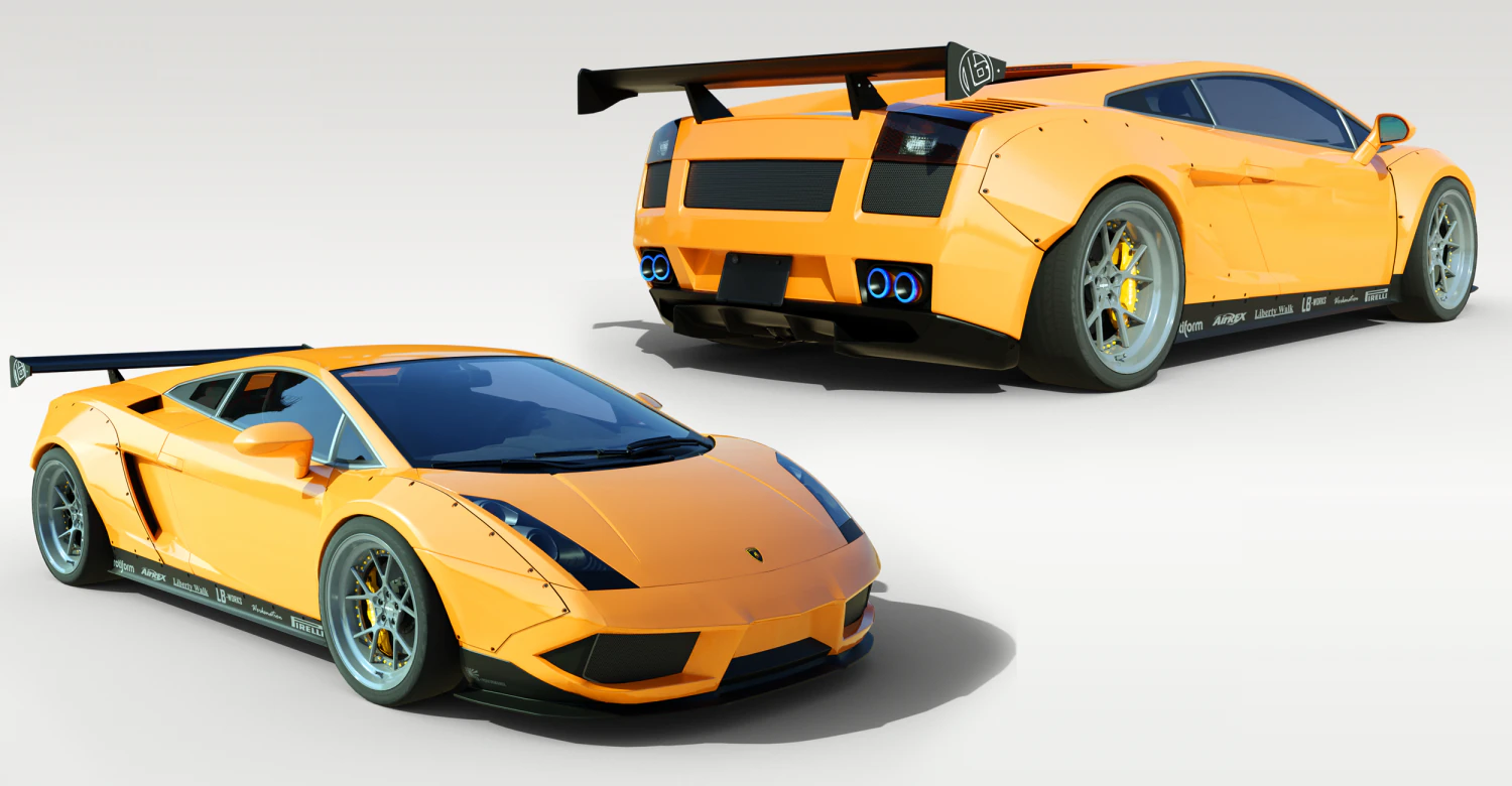 Gallardo LP Liberty Walk 3D Model .c4d .max .obj .3ds .fbx .stl .blend 