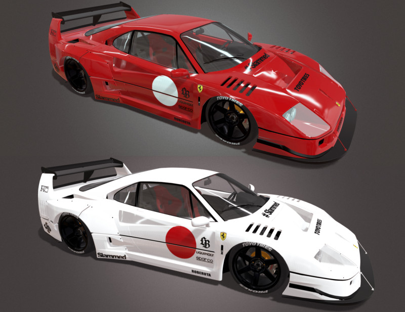 LBWORKS FERRARI F40 TOKYO AUTO SALON 2023 3Dモデル .c4d .max .obj .3ds .fbx .stl .blend 
