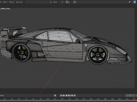 LBWORKS FERRARI F40 T&Oacute;QUIO AUTO SAL&Atilde;O 2023 Modelo 3D