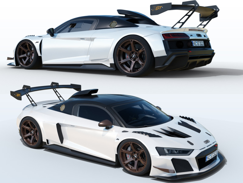 2024 Audi R8 ABT XGT 3D 모델 .c4d .max .obj .3ds .fbx .stl .blend 