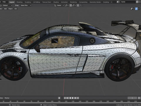 2024 Audi R8 ABT XGT 3D 모델