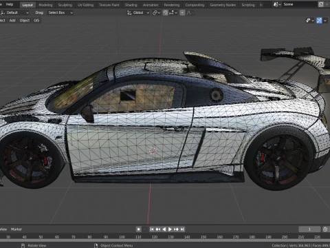 2024 Audi R8 ABT XGT 3D Model