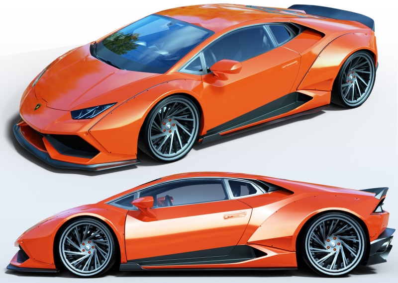 LB-Silhouette WORKS HURACAN GT - Body kit 3D Model .c4d .max .obj .3ds .fbx .stl .blend 