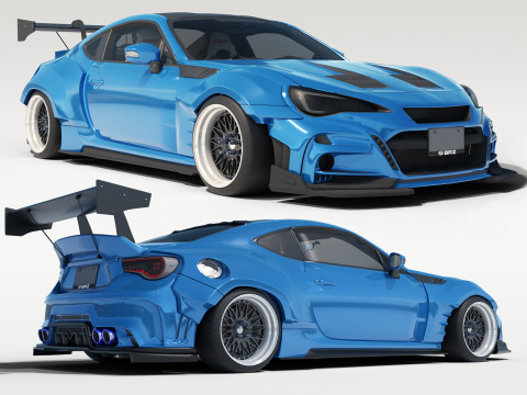 Subaru BRZ Ts with Wide body Kit 3D Model