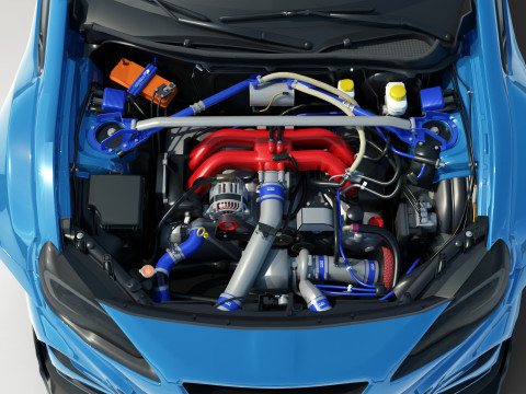 Subaru BRZ Ts with Wide body Kit Model 3D