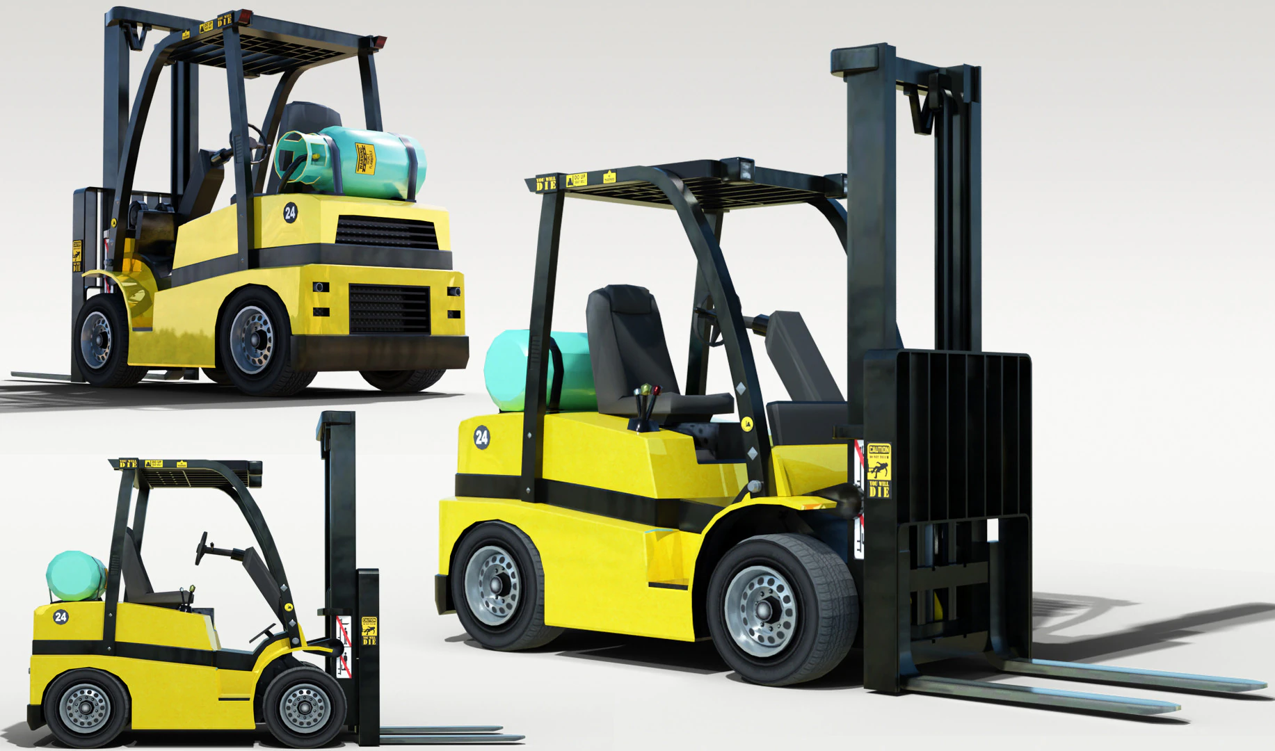 Forklift 3D Model .c4d .max .obj .3ds .fbx .stl .blend 