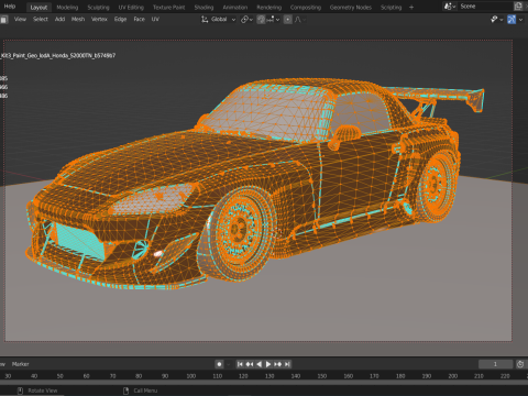 Honda S2000 Widebody Kit 3Dモデル