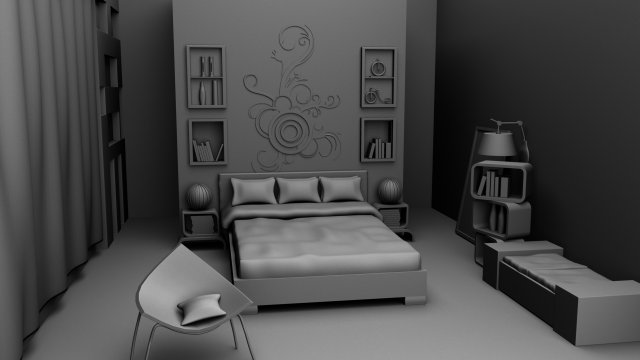 3d bedroom 3D Model .c4d .max .obj .3ds .fbx .stl .blend 