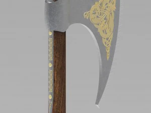 medieval celtic battleaxe 3D Model