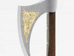 medieval celtic battleaxe 3D Model