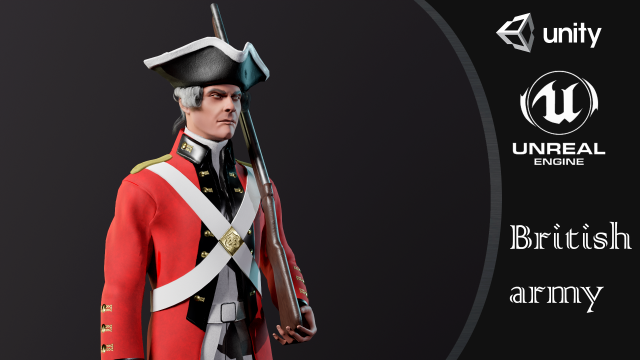 british soldier Modelo 3D .c4d .max .obj .3ds .fbx .stl .blend 