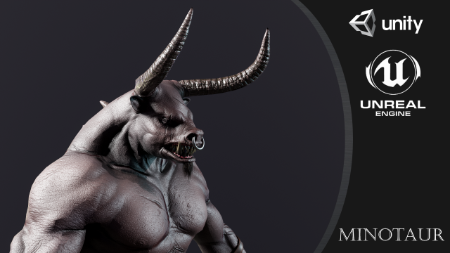 minotaur 3D Модель .c4d .max .obj .3ds .fbx .stl .blend 