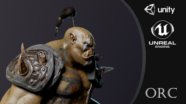 orc warrior 3Dモデル .c4d .max .obj .3ds .fbx .stl .blend 