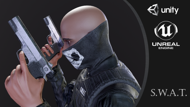 swat special force 3Dモデル .c4d .max .obj .3ds .fbx .stl .blend 