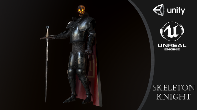 skeleton knight 3D मॉडल .c4d .max .obj .3ds .fbx .stl .blend 
