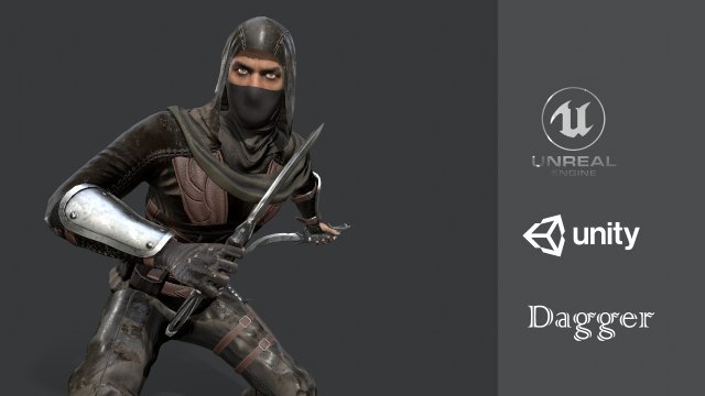 dagger assassin 3D मॉडल .c4d .max .obj .3ds .fbx .stl .blend 