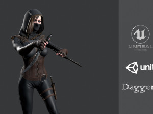 dagger girl assassin Modelo 3D