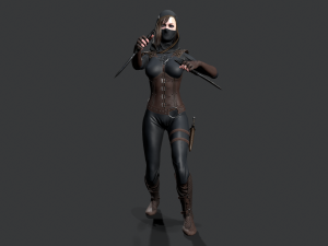 dagger girl assassin 3D-Modell