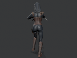dagger girl assassin 3D-Modell